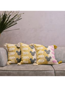 LUSHLYF - Embroidered Charm Tufted Cushion Cover - Multi-Color (Pack of 3)