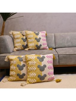 LUSHLYF - Embroidered Charm Tufted Cushion Cover - Multi-Color (Pack of 4)