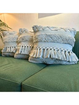 LUSHLYF - Grey Mist Tufted Cushion Cover - Grey (Pack of 3)