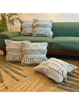 LUSHLYF - Grey Mist Tufted Cushion Cover - Grey (Pack of 5)