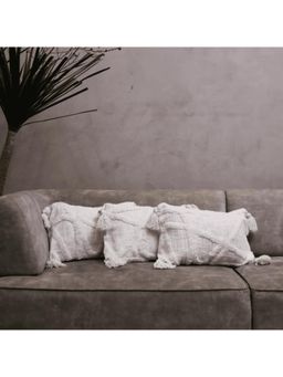 LUSHLYF - Ivory Dream Tufted Cushion Cover - White (Pack of 3)