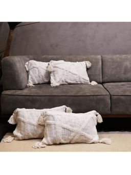LUSHLYF - Ivory Dream Tufted Cushion Cover - White (Pack of 4)