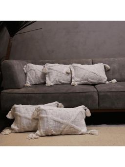 LUSHLYF - Ivory Dream Tufted Cushion Cover - White (Pack of 5)