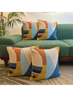 LUSHLYF - Geo Pop Jacquard Cushion Cover - Multi-Color (Pack of 4)