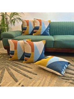 LUSHLYF - Geo Pop Jacquard Cushion Cover - Multi-Color (Pack of 5)