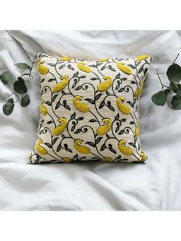 LUSHLYF - Paisley Vine Tufted Cushion Cover - Yellow