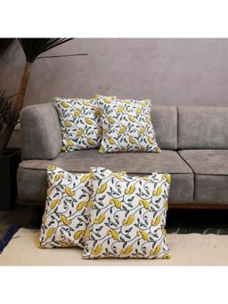 LUSHLYF - Paisley Vine Tufted Cushion Cover - Yellow (Pack of 4)