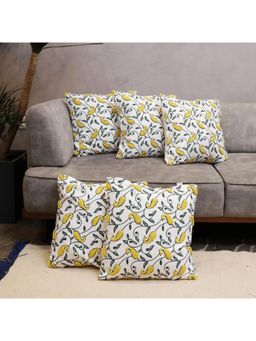 LUSHLYF - Paisley Vine Tufted Cushion Cover - Yellow (Pack of 5)