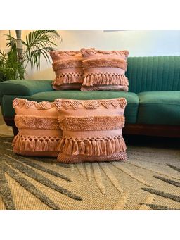 LUSHLYF - Peach Delight Tufted Cushion Cover - Pink (Pack of 4)