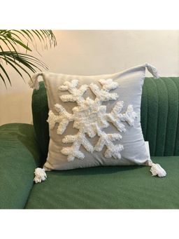 LUSHLYF - Snowflake Tufted Cushion Cover - Grey