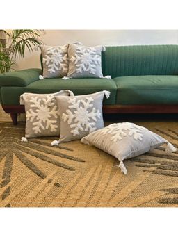 LUSHLYF - Snowflake Tufted Cushion Cover - Grey (Pack of 5)