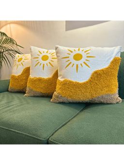 LUSHLYF - Sunny Horizon Tufted Cushion Cover - Yellow (Pack of 3)