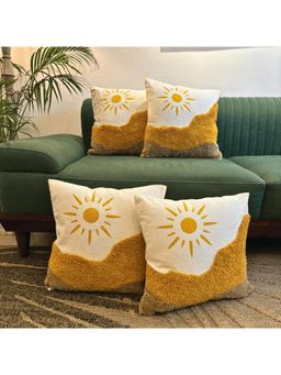 LUSHLYF - Sunny Horizon Tufted Cushion Cover - Yellow (Pack of 4)
