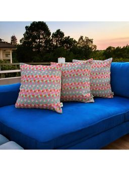 LUSHLYF - Geometric Jacquard Cushion Cover - Multi-Color (Pack of 3)