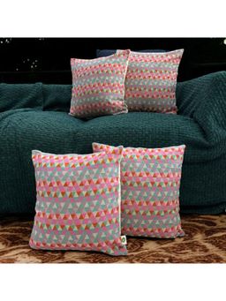 LUSHLYF - Geometric Jacquard Cushion Cover - Multi-Color (Pack of 4)