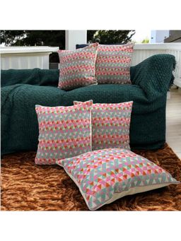 LUSHLYF - Geometric Jacquard Cushion Cover - Multi-Color (Pack of 5)