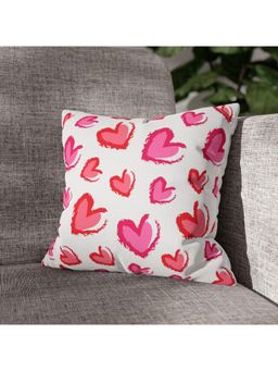 LUSHLYF - Valentine's Watercolor Hearts Velvet Cushion Cover - Pink
