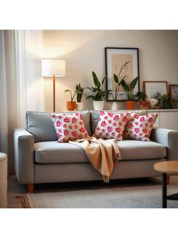 LUSHLYF - Valentine's Watercolor Hearts Velvet Cushion Cover - Pink (Pack of 3)