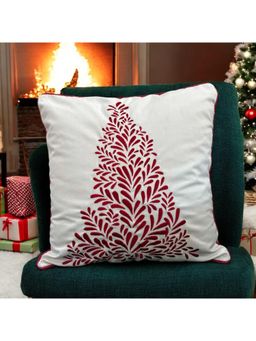 LUSHLYF - Festive Red Tree Tufted Cushion Cover - Red