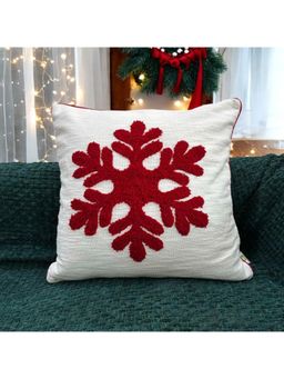 LUSHLYF - Snowflake Charm Tufted Cushion Cover - White