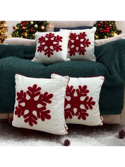 LUSHLYF - Snowflake Charm Tufted Cushion Cover - White (Pack of 4)