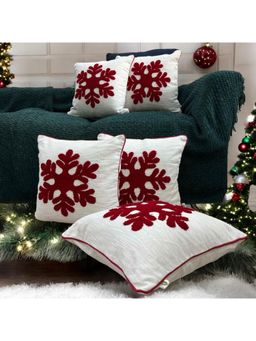 LUSHLYF - Snowflake Charm Tufted Cushion Cover - White (Pack of 5)