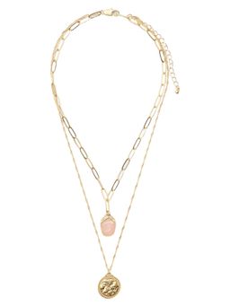 Forever New - Saylor Pink Stone Charm Necklace