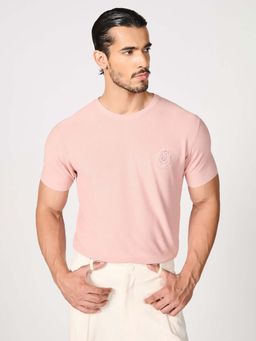 S&N by Shantnu Nikhil - Men Pink Solid T-Shirt
