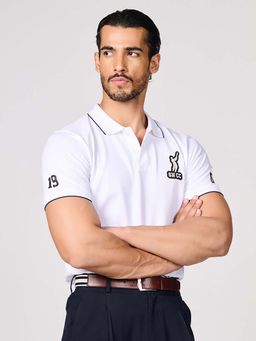 S&N by Shantnu Nikhil - Men Off White Graphic Polo T-Shirt
