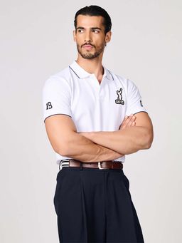 S&N by Shantnu Nikhil - Men Off White Graphic Polo T-Shirt