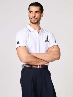 S&N by Shantnu Nikhil - Men Off White Graphic Polo T-Shirt