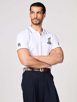 S&N by Shantnu Nikhil - Men Off White Graphic Polo T-Shirt