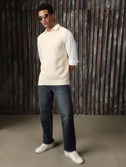 High Star - Men Regular Knitted Relaxed Fit Acrylic Round Neck Sleeveless Sweater