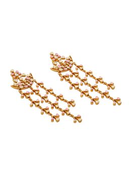 Dhwani Bansal - Chandeliers In 22K Gold Plated Brass With Light Pink And White Enamel