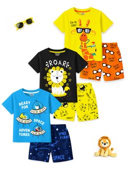 Kuchipoo - Boys Regular Fit Cotton T-Shirts and Shorts (Pack of 3)