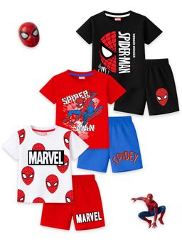Kuchipoo - Marvel Boys Regular Fit Cotton T-Shirts and Shorts (Pack of 3)
