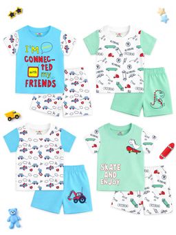 Kuchipoo - Boys Regular Fit Cotton T-Shirts and Shorts (Pack of 4)