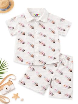 Kuchipoo - Boys Cotton Printed Shirt and Shorts Set Regular Fit Half Sleeves