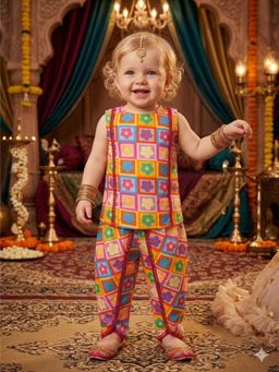 A.T.U.N. - Baby Girls Ethnic Kurta and Dhoti