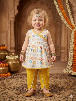 A.T.U.N. - Baby Girls Ethnic Kurta and Dhoti