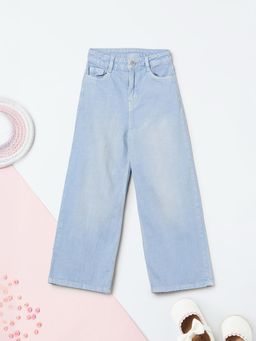 max - Girls Washed Wide Leg Jeans