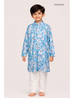 POCOMICO - Blue Morning Glory Kurta and Pyjama
