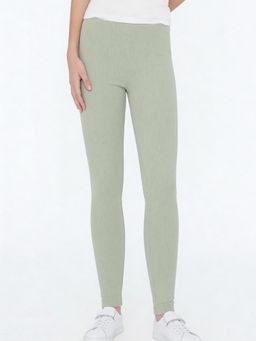 max - Girls Green Ribbed Skinny Leggings