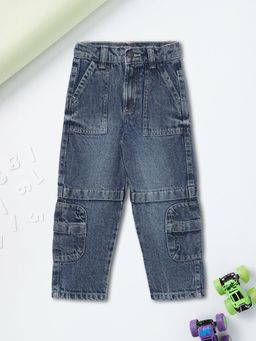 max - Boys Washed Loose Fit Cargo Jeans