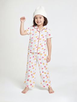 max - Girls Heart Print Shirt and Pyjama