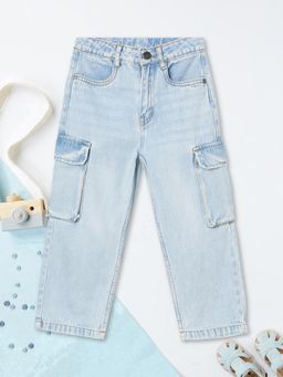 max - Boys Washed Loose Fit Cargo Jeans