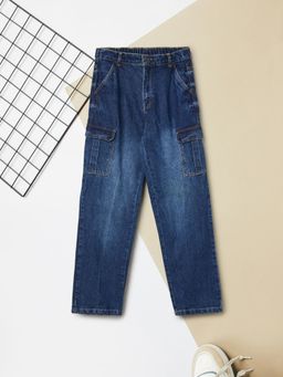max - Boys Washed Loose Fit Cargo Jeans