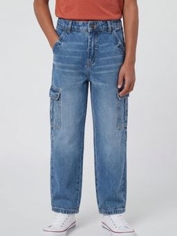 max - Boys Washed Loose Fit Cargo Jeans