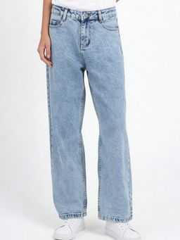 max - Girls Washed Wide Leg Jeans
