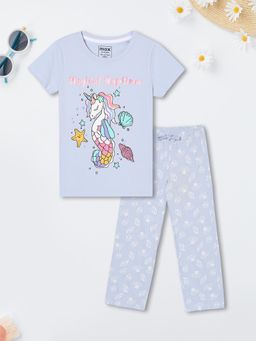 max - Girls Unicorn Print T-shirt and Pyjama